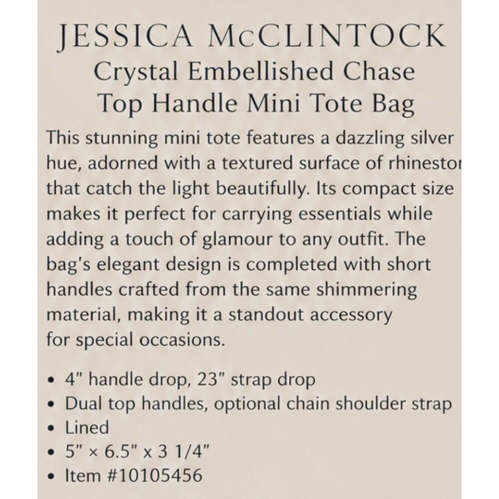essica McClintock NWT Honey AB Rhinestone Evening Mini Tote Bag - Picture 2 of 9